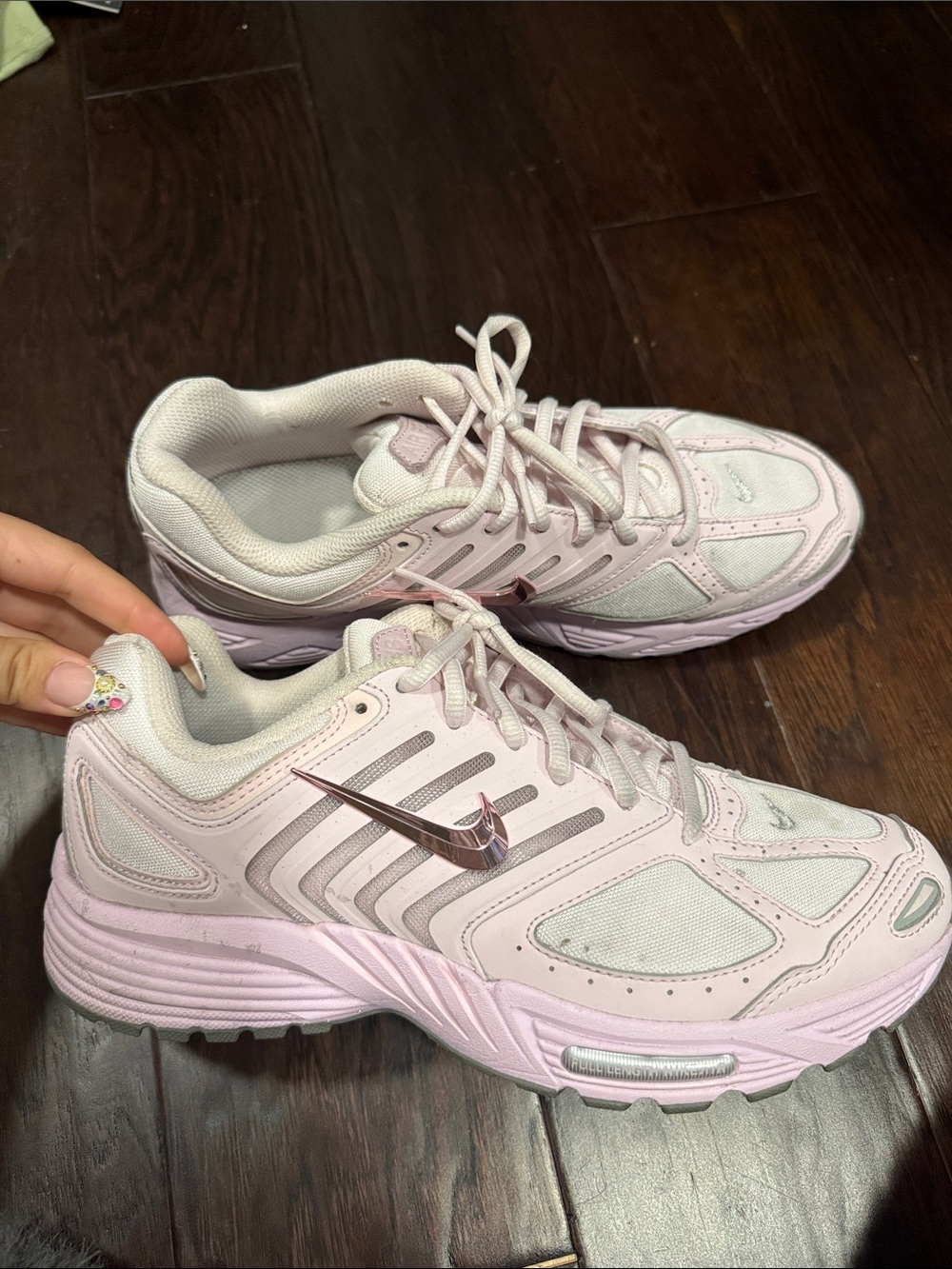 Nike Women's Light Pink Mesh & Leather Sneakers